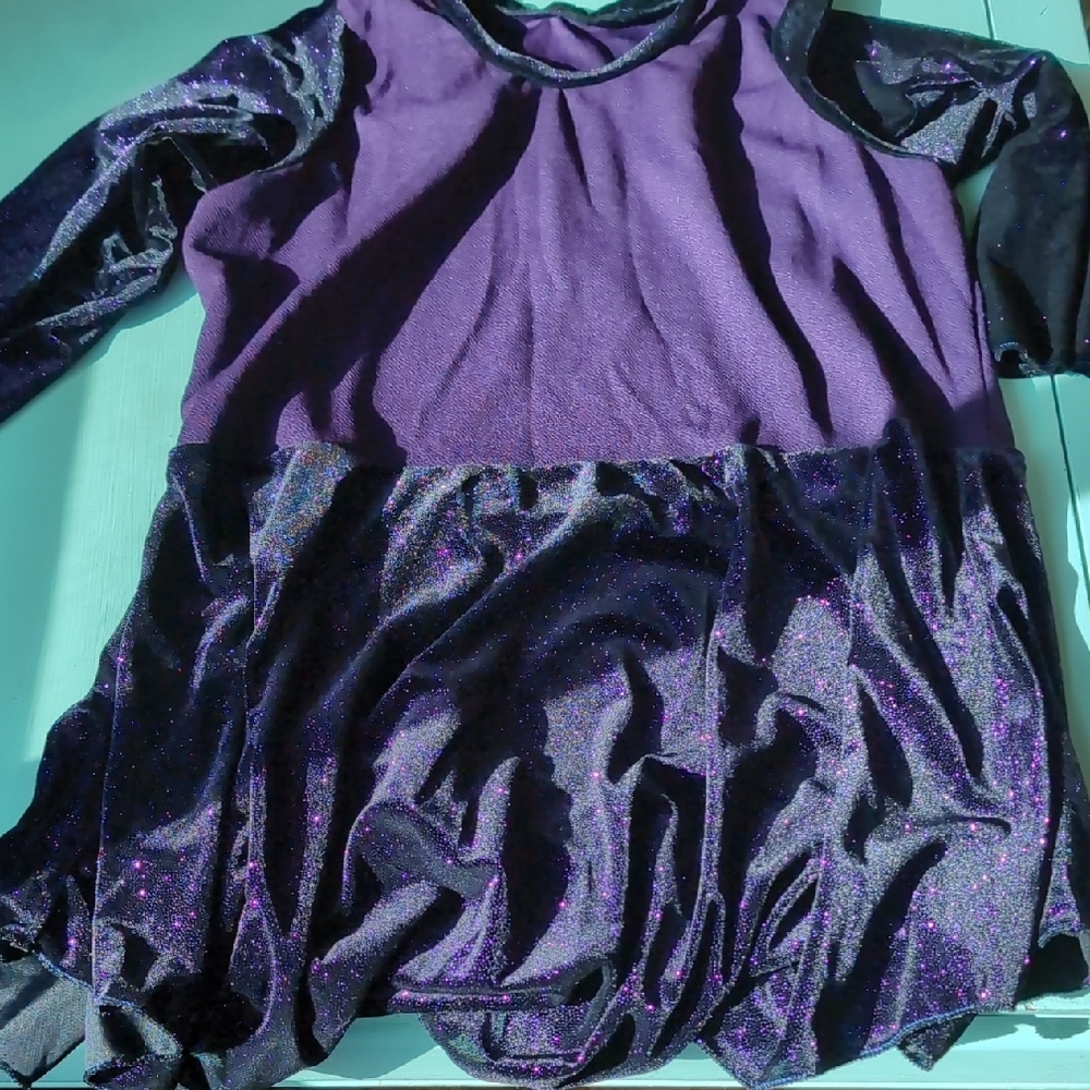Purple Velvet 3/4 Sleeve Dress Or Tunic - Picture 3 of 3